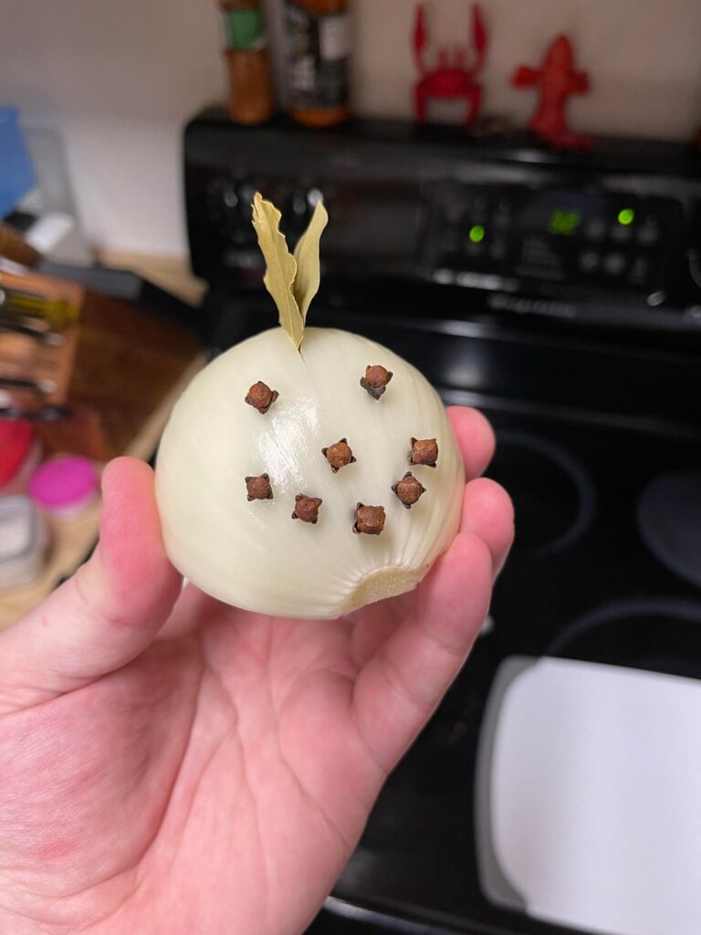 Making cream of garlic soup tonight, but needed a piquet for the milk. Say hi to my little flavor buddy