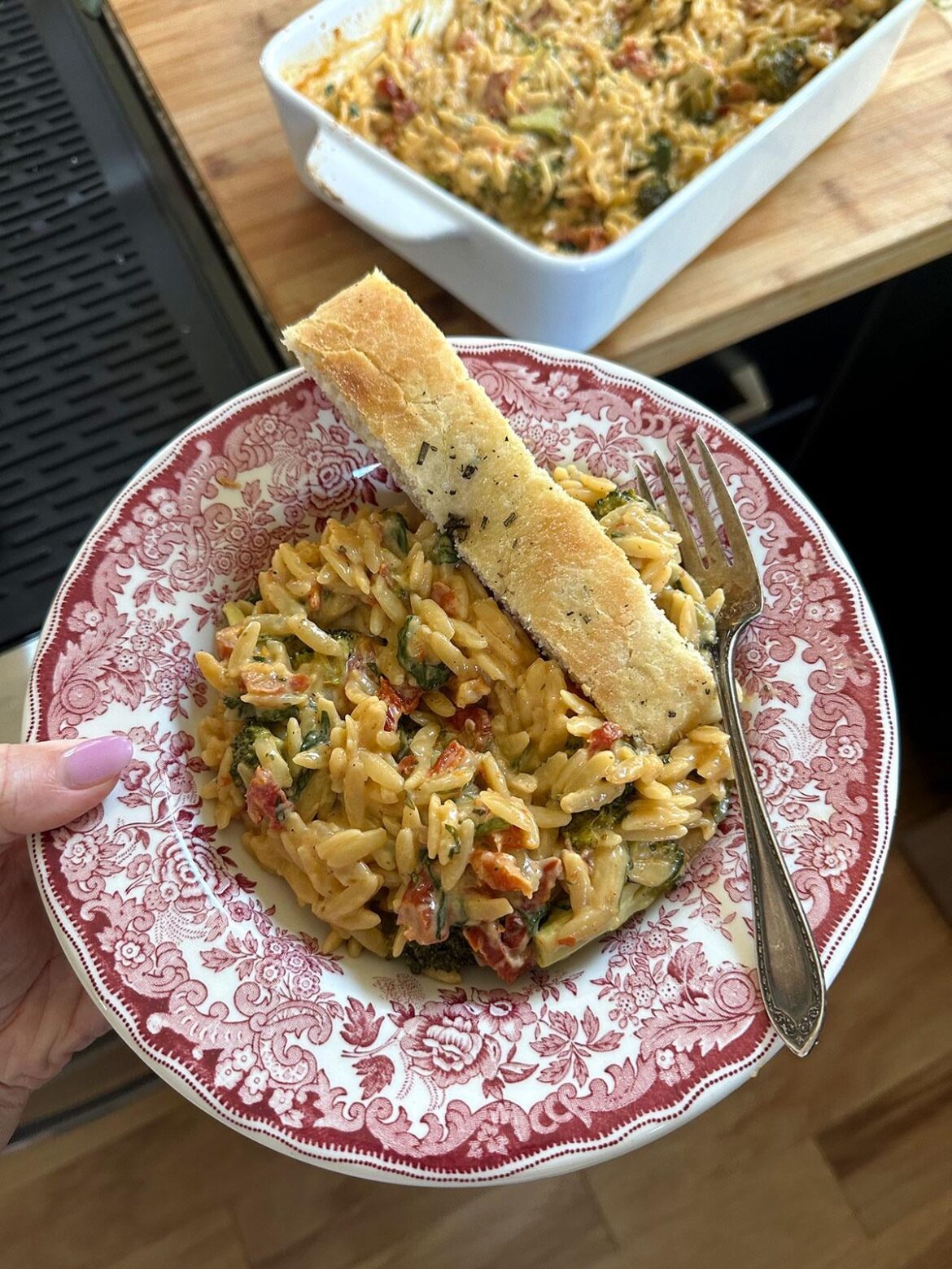 Made marry me orzo casserole! Couldn't stop eating it out of the pan