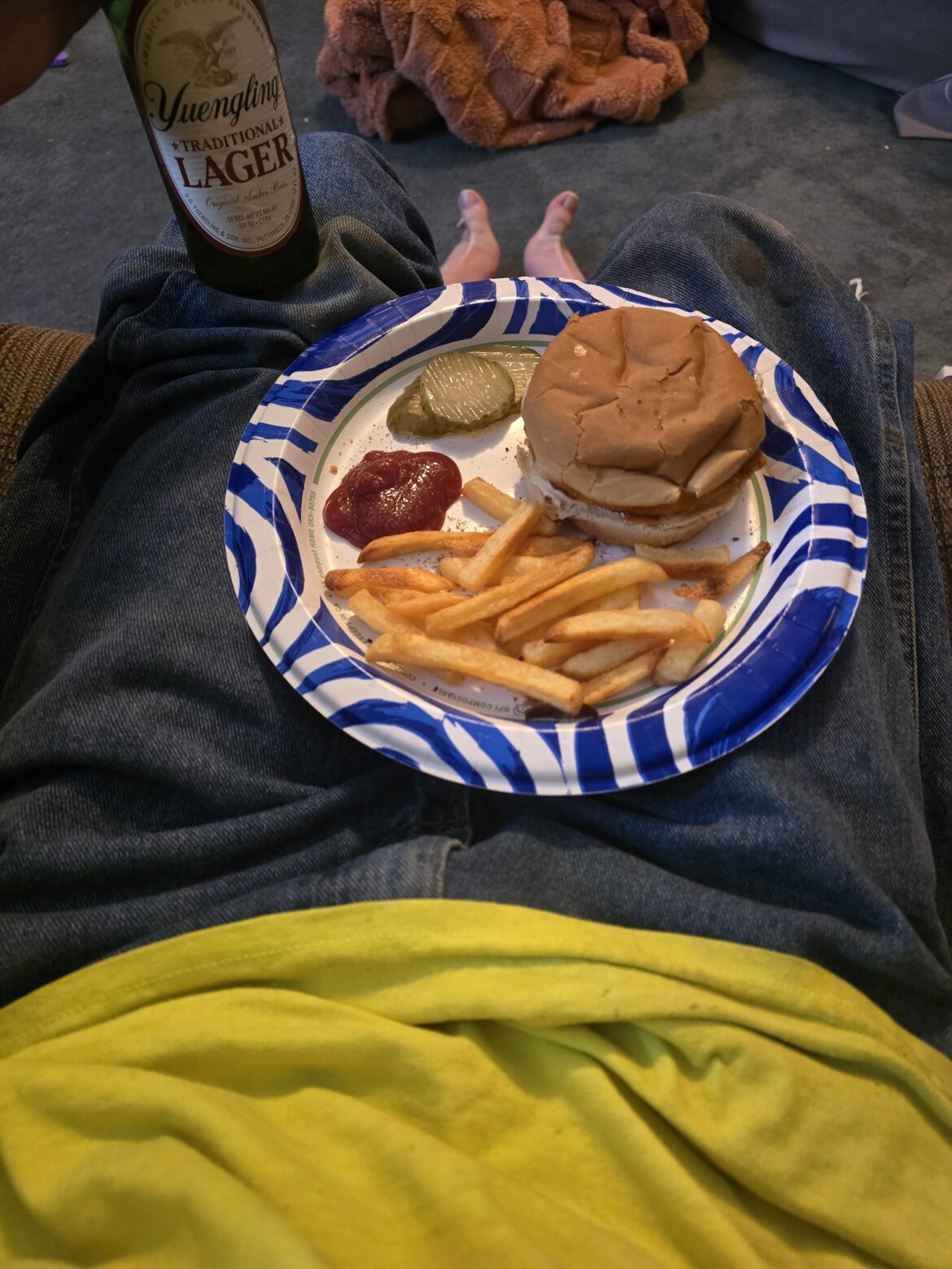 God dang chicken patty & fries!