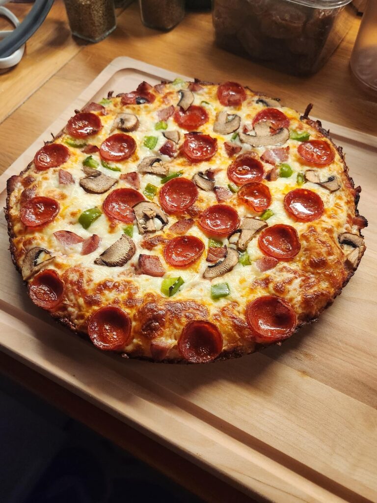 A couple of pies from the other night. Couldn&#039;t decide between cast iron pan, or stuffed crust New York-ish, so I made both. Sourdough crust, normal oven, pizza steel