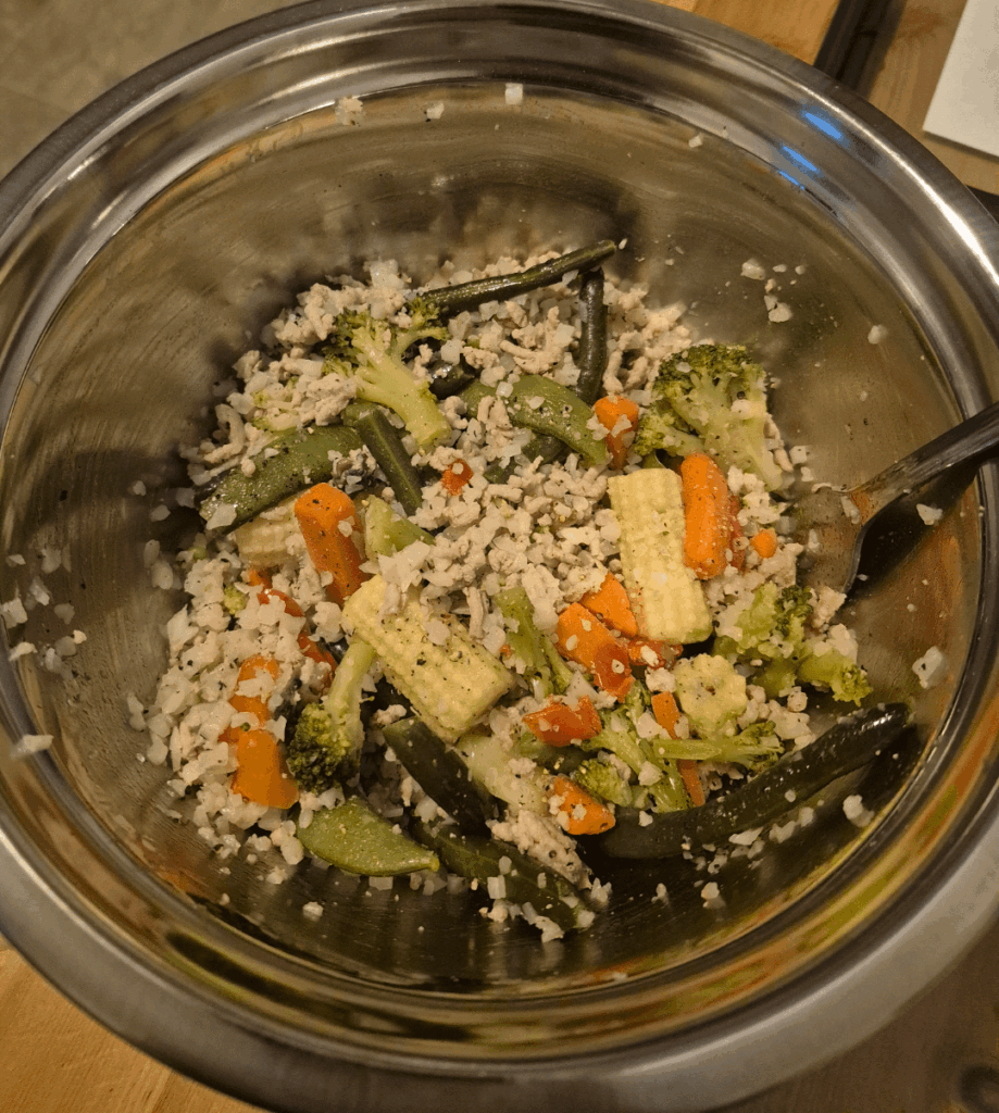 Lazy Veg & Pork Bowl. Only 511 cals! 😋
