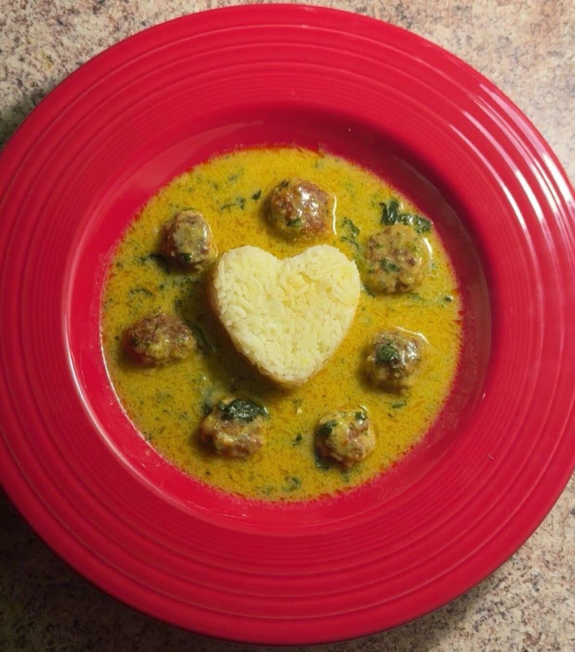 Thai chicken meatball soup