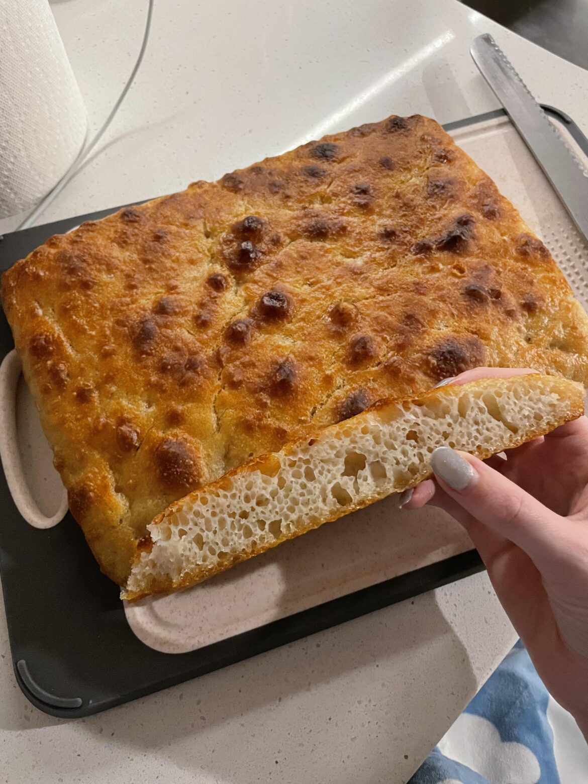 100% hydration focaccia