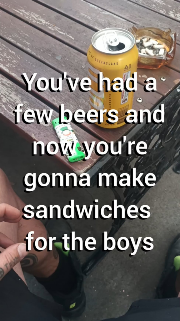 Youve had a few beers s and now you're gonna have a sandwich