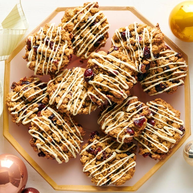 cranberry orange oatmeal christmas cookies