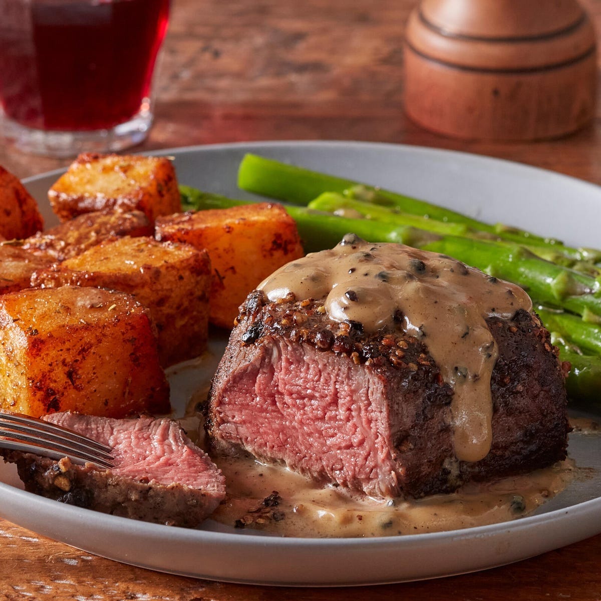 christmas eve dinner steak au poivre