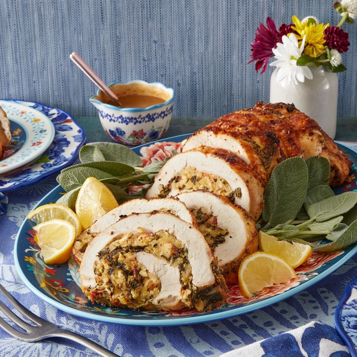 christmas eve dinner stuffed turkey breast