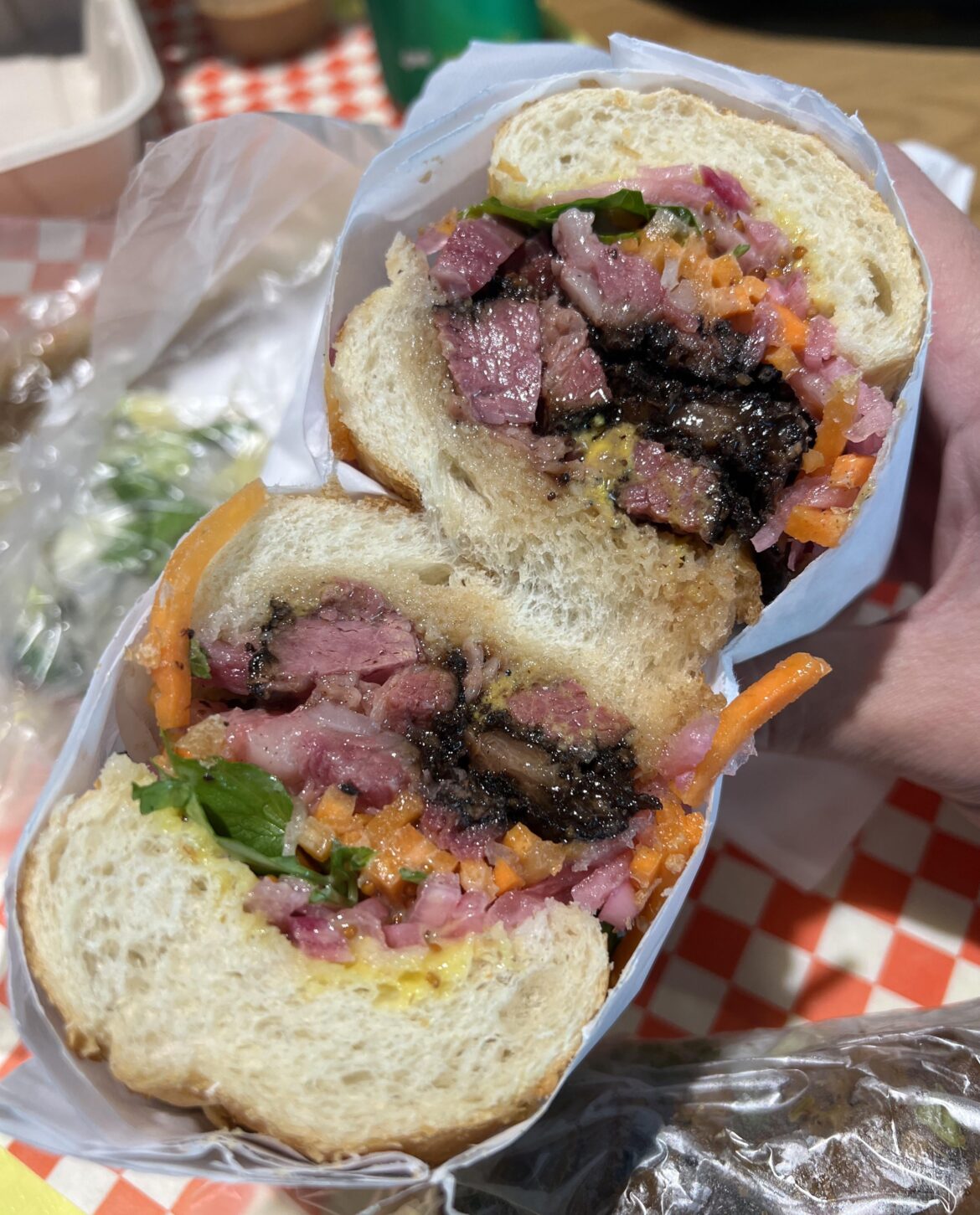The pastrami banh mi from Gold Banh is awesome, Glendora