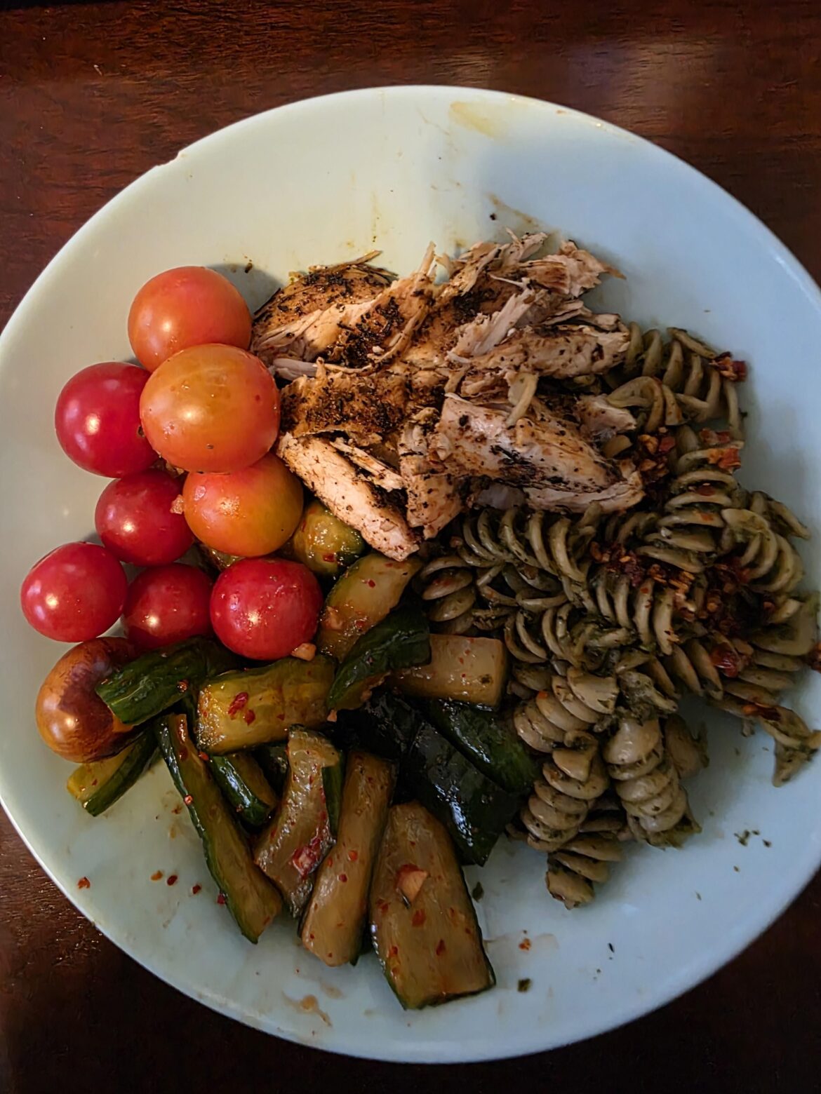 Pesto, chicken and...kimchi?