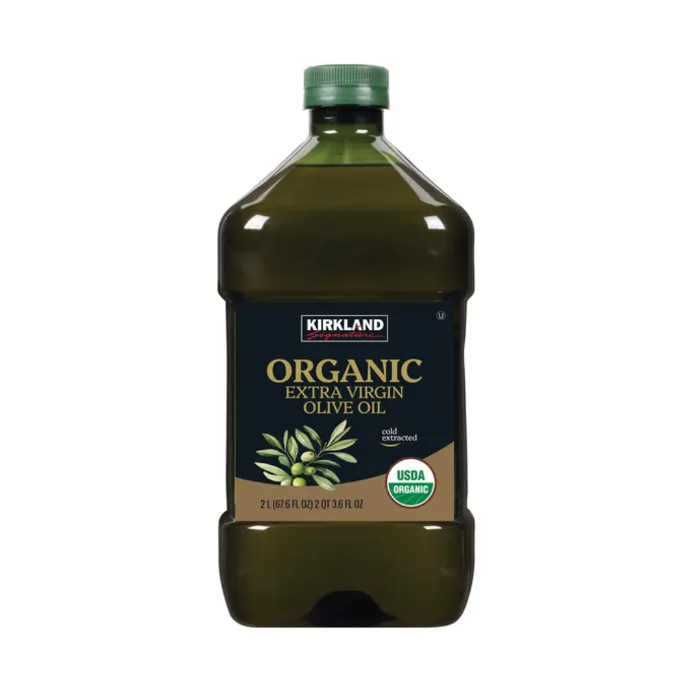 container of organic extra virgin olive oil