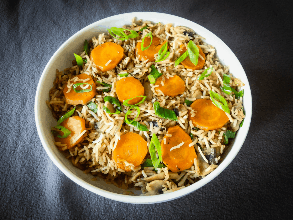 The way my husband made mushroom fried rice.