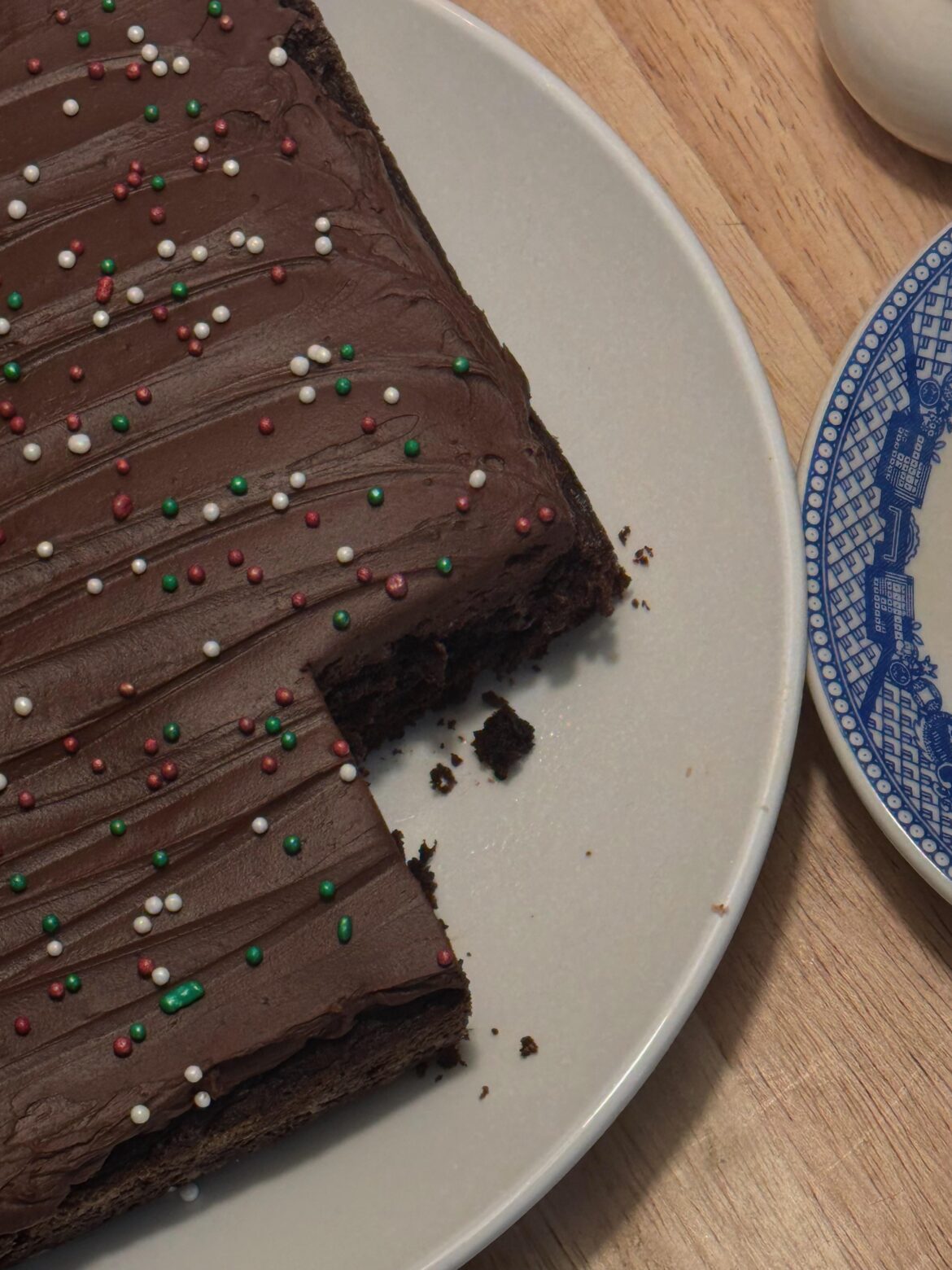 chocolate snacking cake with whipped chocolate ganache