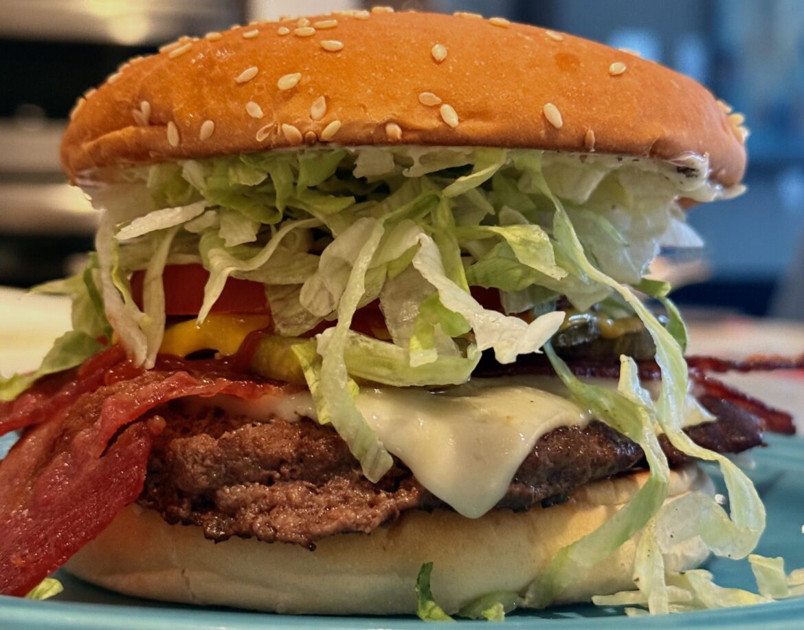 Bacon Swiss deluxe griddle burger