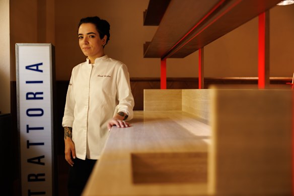 Chef Sarah Cicolini at her restaurant SantoPalato in Rome.