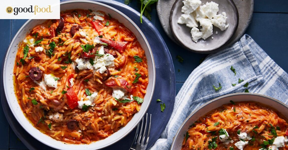 RecipeTin Eats’ goat’s cheese risoni pasta with Mediterranean flavours RecipeTin Eats’ goat’s cheese risoni pasta with Mediterranean flavours