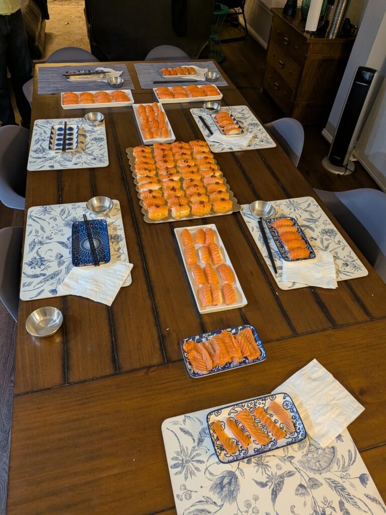 Costco Salmon Nigiri for Thanksgiving