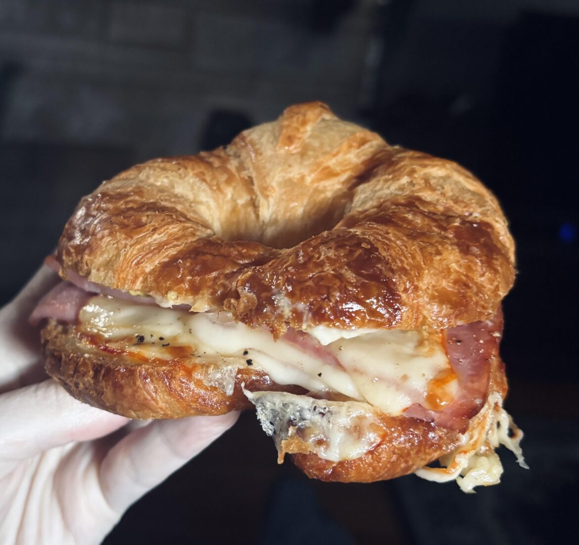 Day three of ham & cheese croissant sandwiches