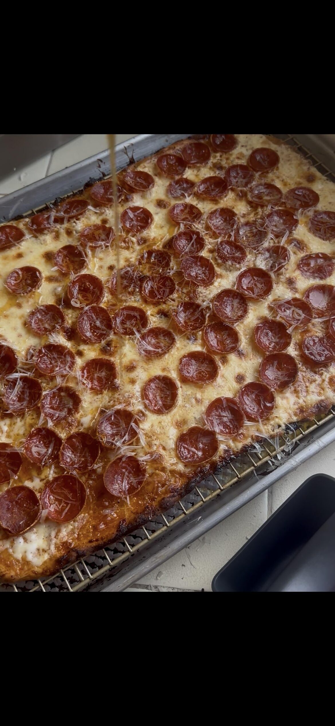 Stracciatella with hot honey & pepperoni