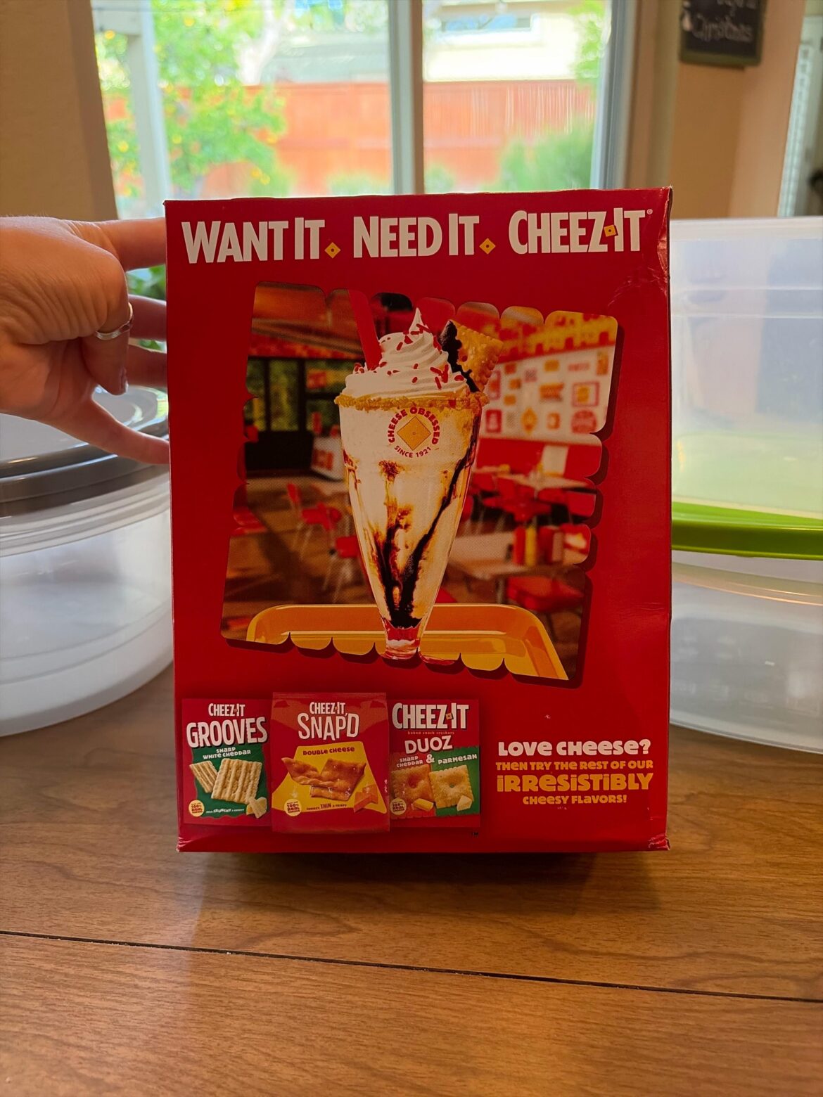 anyone know why this cheez it milkshake is on the cheez it box?