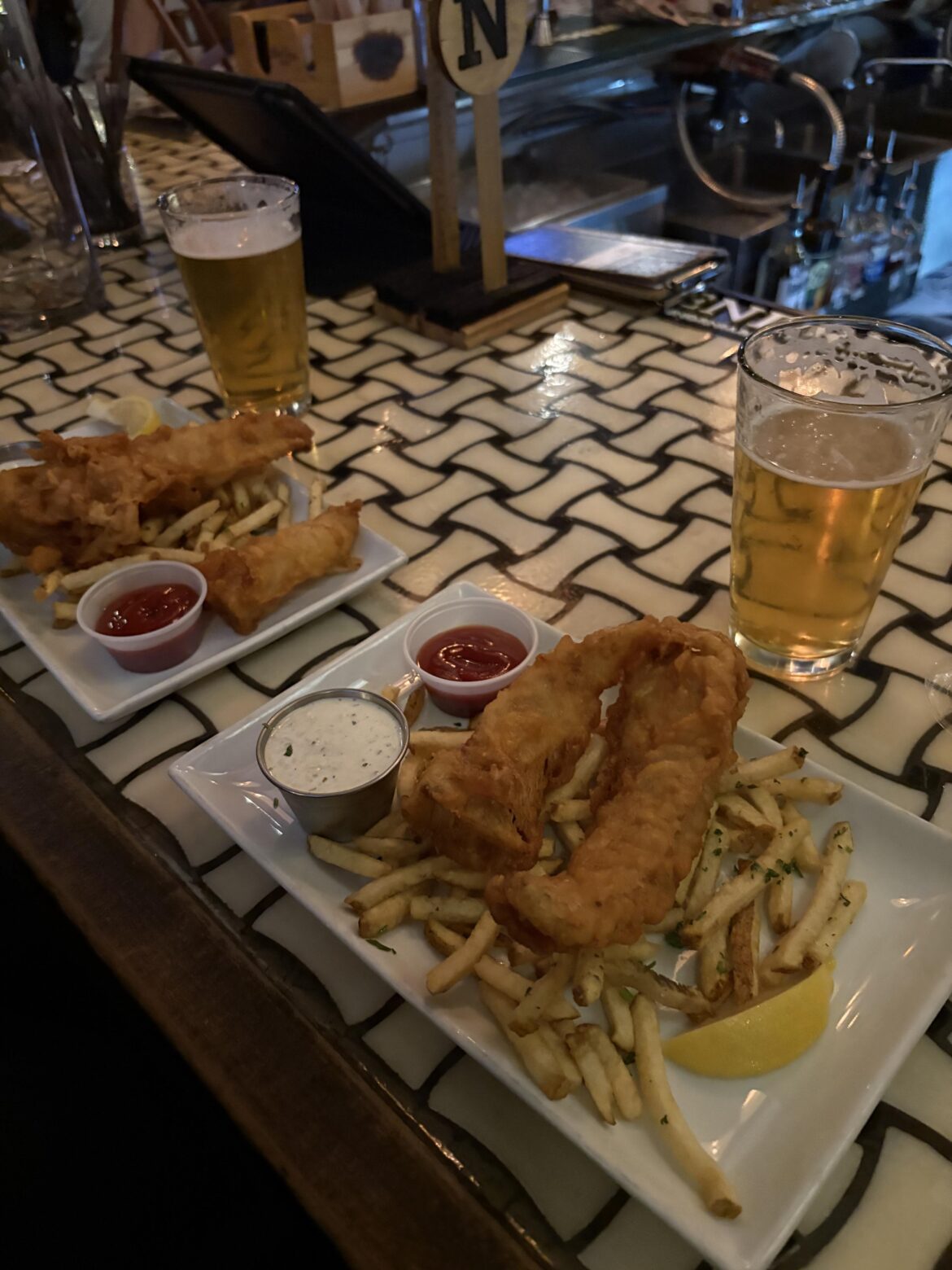 Seven dollar fish n chips Happy Hour at School House Pub is legit