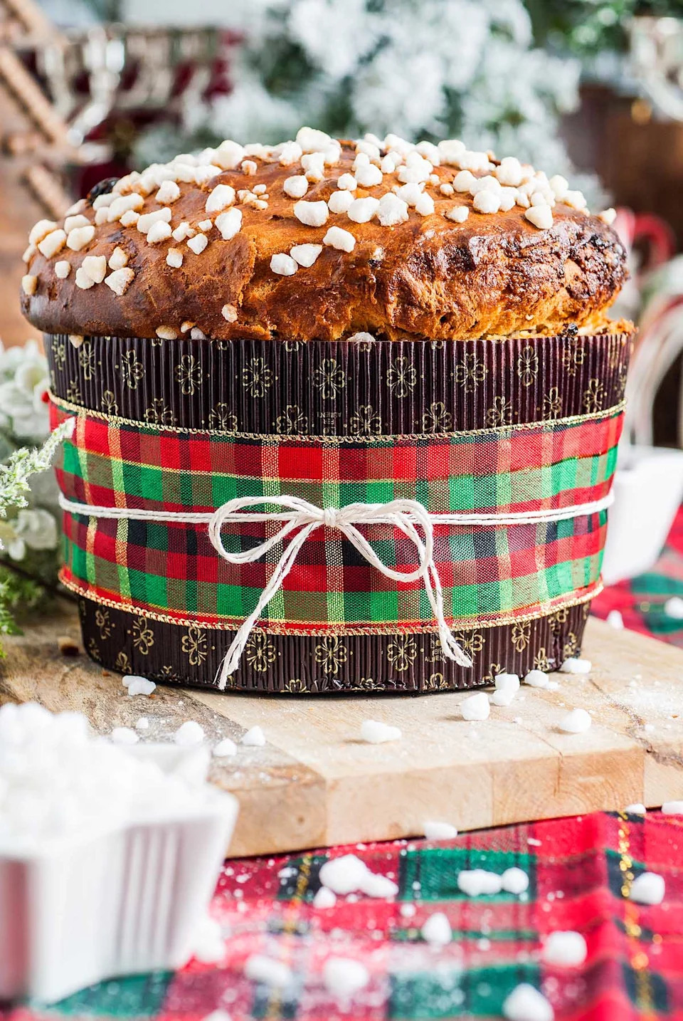 A close up shot panettone.