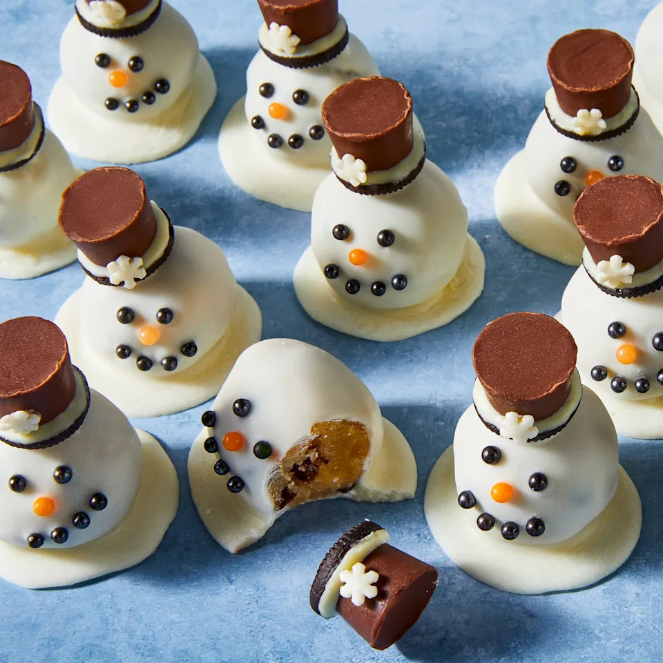 melted snowman cookie dough bites