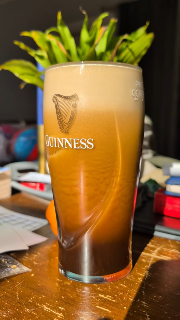 Aerocano in an Irish glass