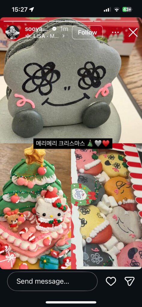 BLACKPINK’s JISOO POSTED MY MACARON CAKE!!