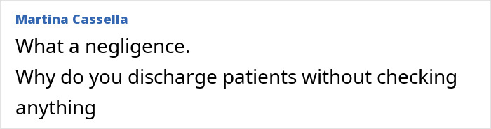 Comment expressing frustration about patient discharge practices, related to Italian mother and daughter fatal Christmas dinner incident.