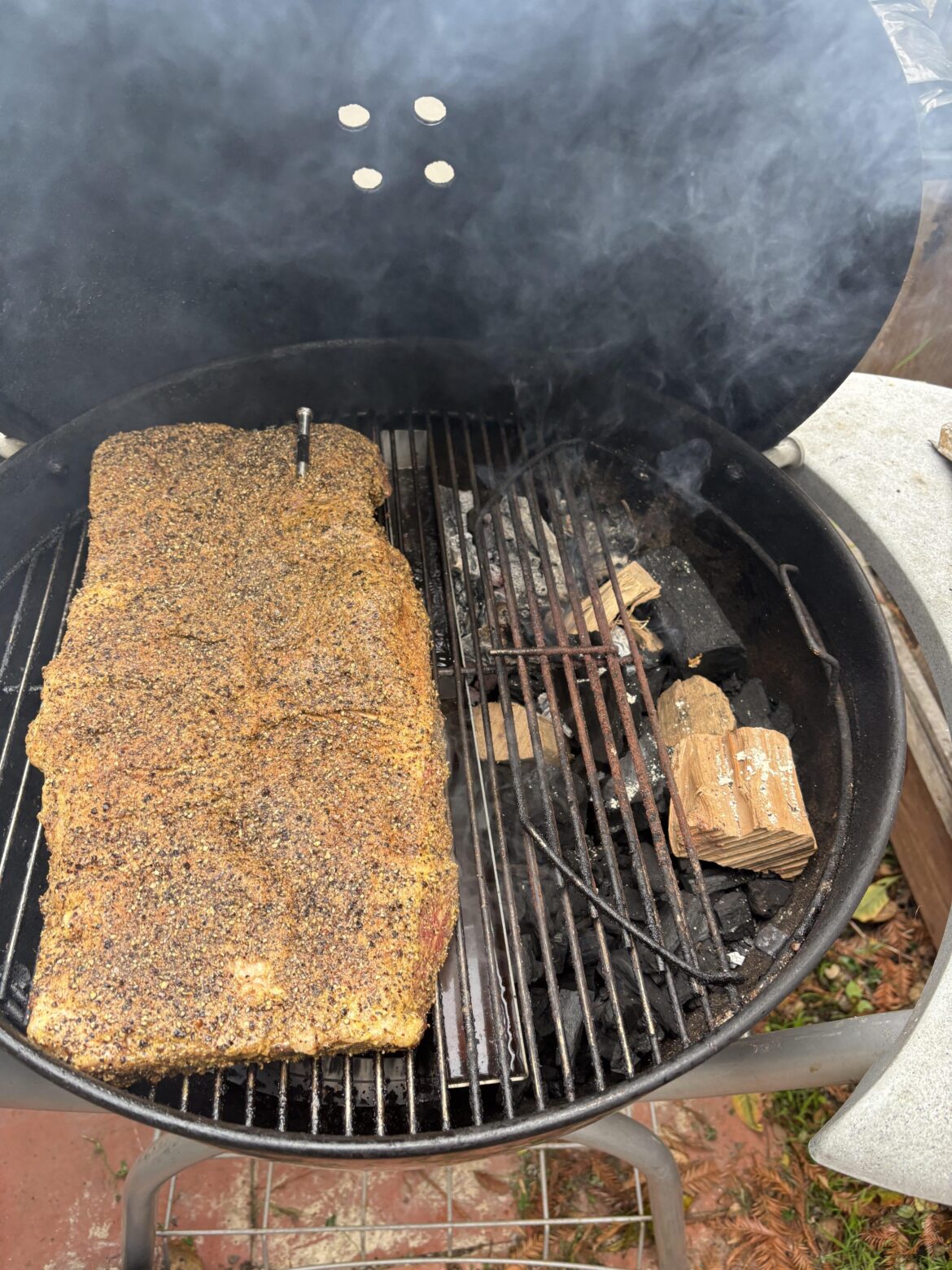 Brisket for sister on 22in kettle