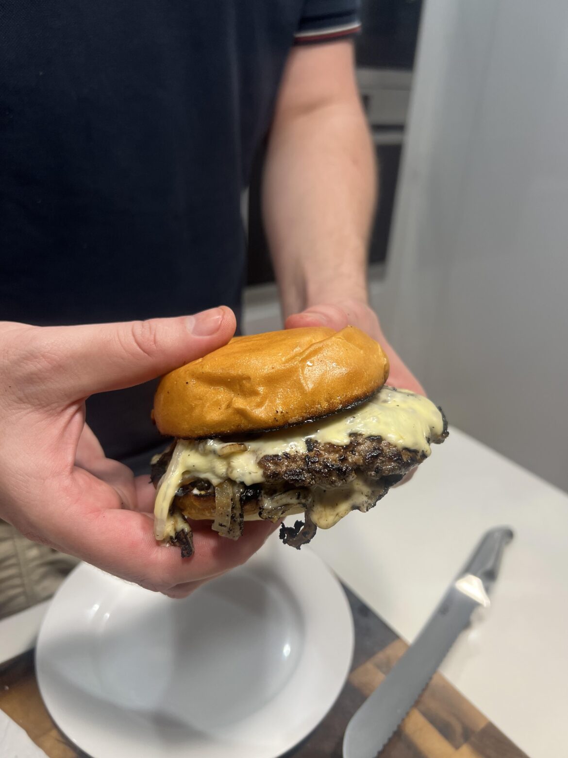 Got a smash burger utensil kit for Christmas. It helped me out making this!