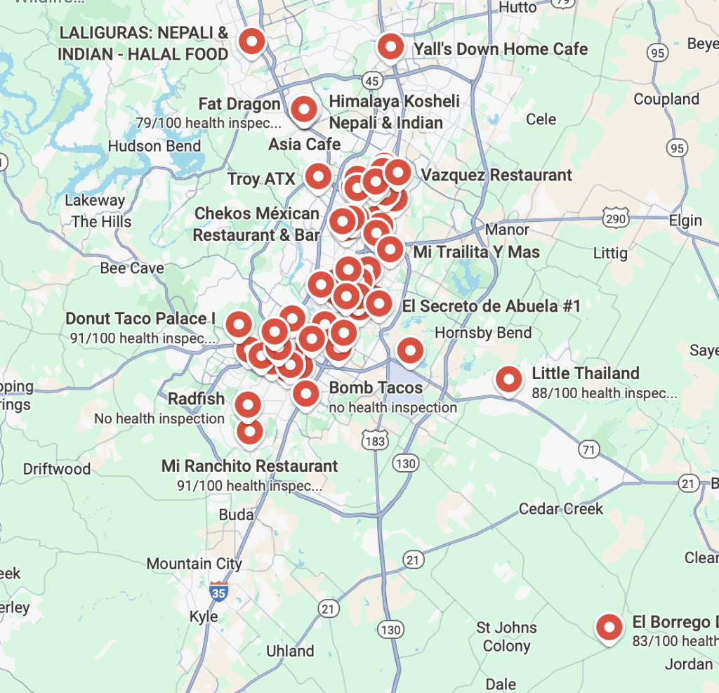 Sketchy looking places, good food.