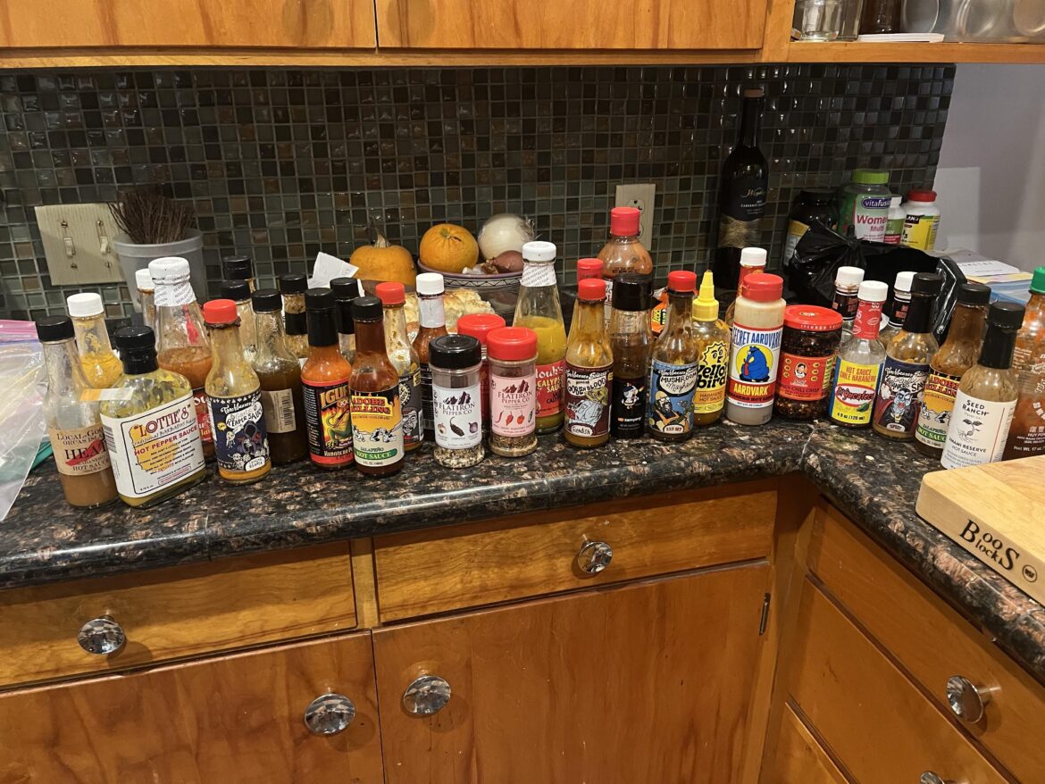 Moving cross-country, cleaning out two years of hot sauce bottles, how’d I do?