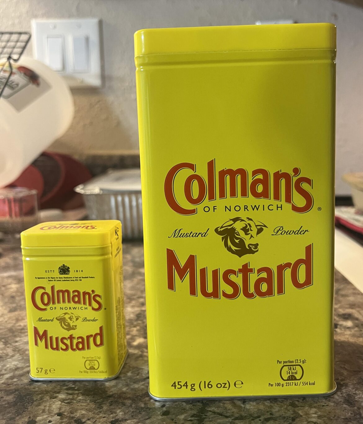 Colman’s powder 16oz, the heat! Just when I thought the wife was spicy!!!