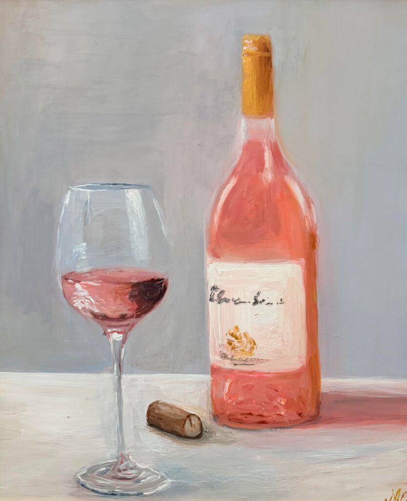 Made 3 paintings of red white and rosé wines