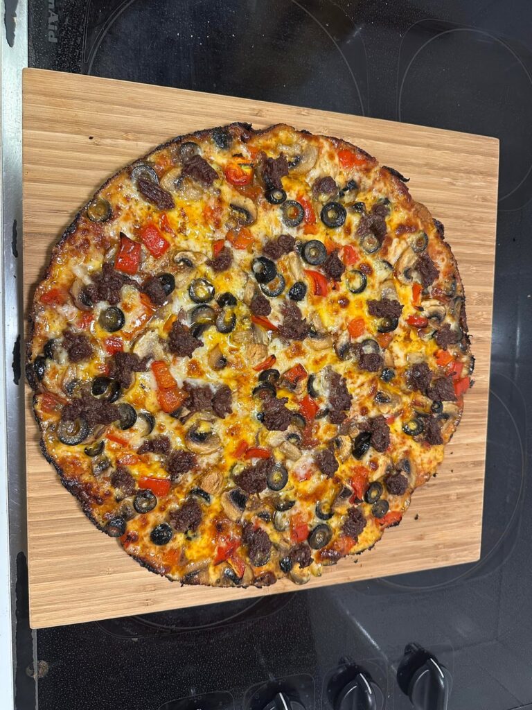 Yet another drunken weeknight pan pizza.