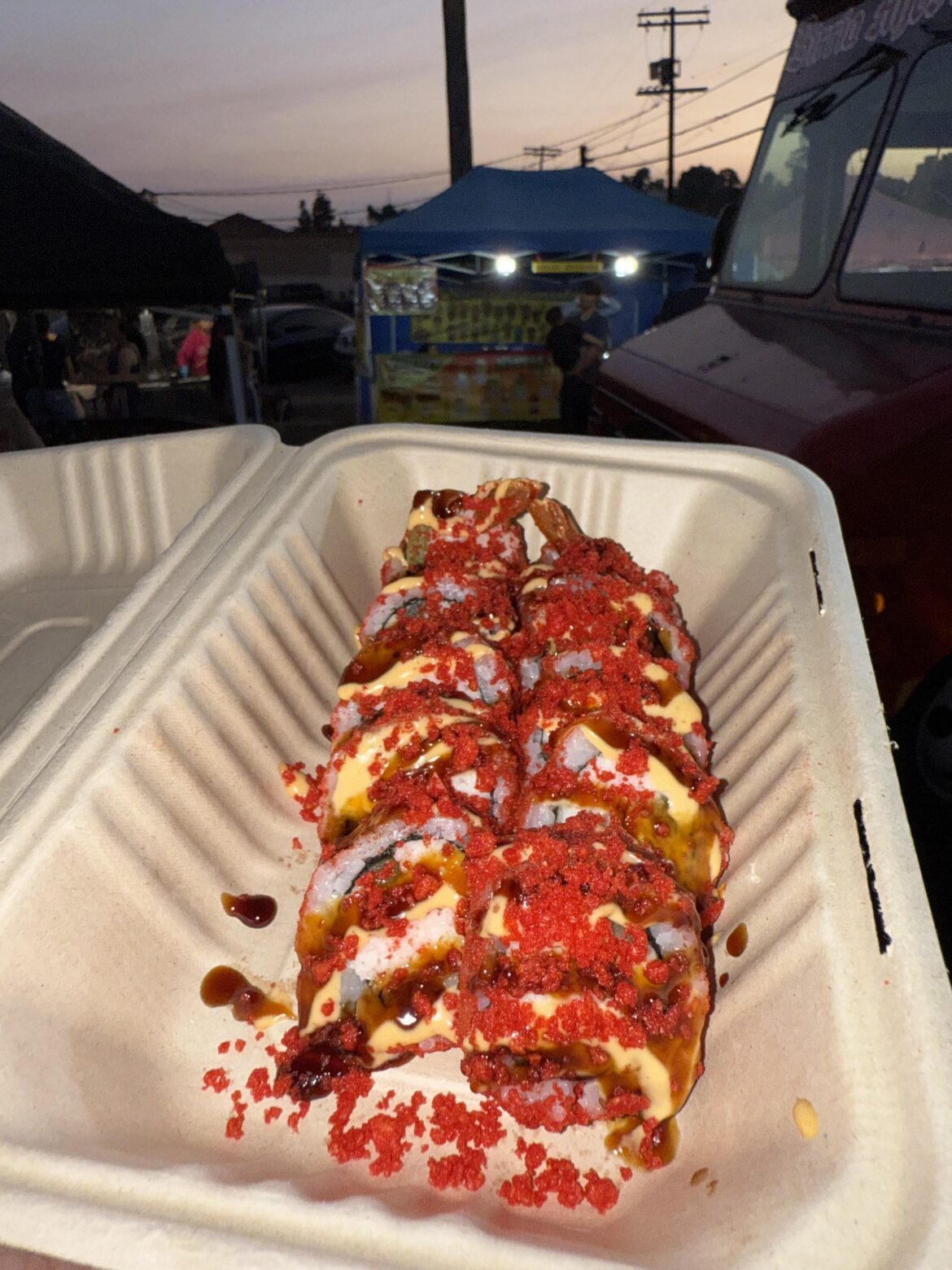 Hot Cheetos sushi from el Sereno night market