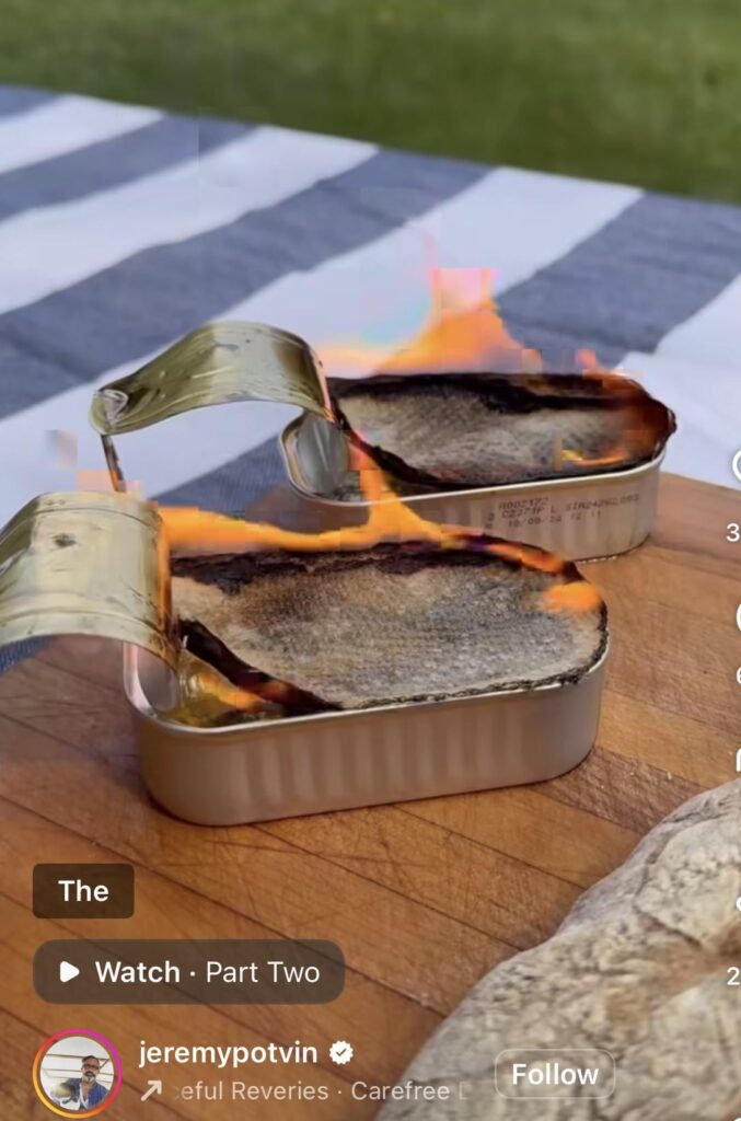 Not so sure about this tinned fish trend 🔥 🐟