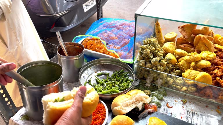 Mumbai is famous for its street food like bhelpuri, pav bhaji, vada pav, and more.