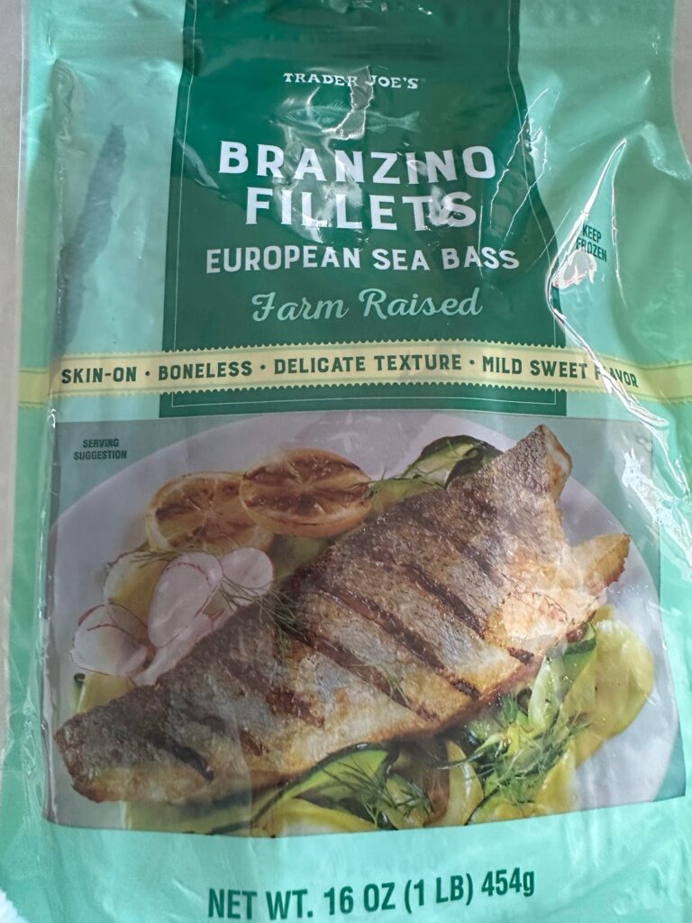 Perfect for dinner: Skin on Branzino (Sea Bass) 110 calories for 113 grams.