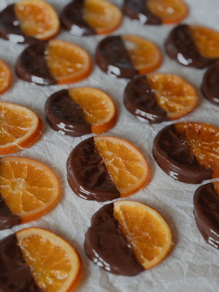 Simple Christmas treats - candied chocolate oranges