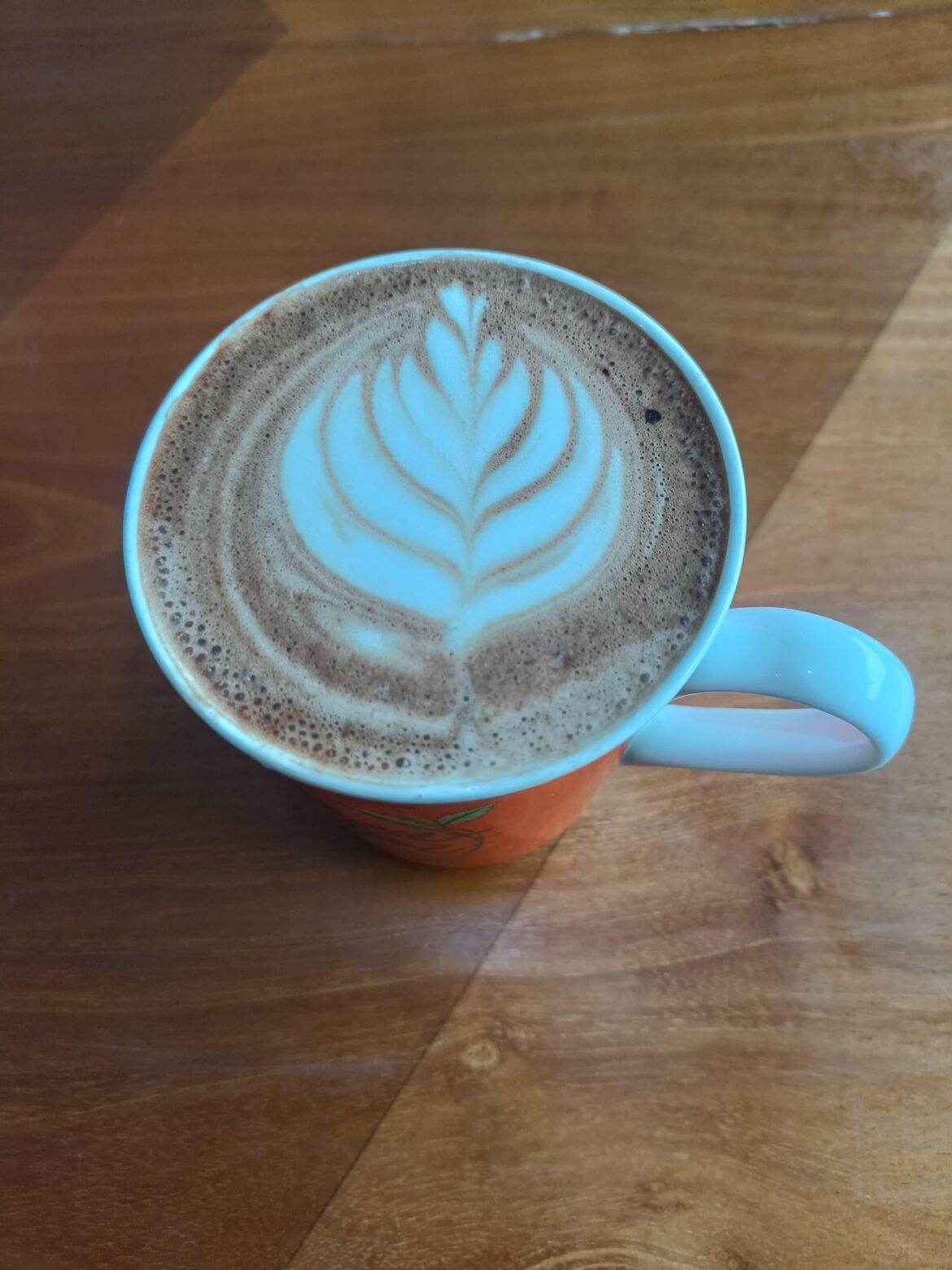 Café latte on a rainy day