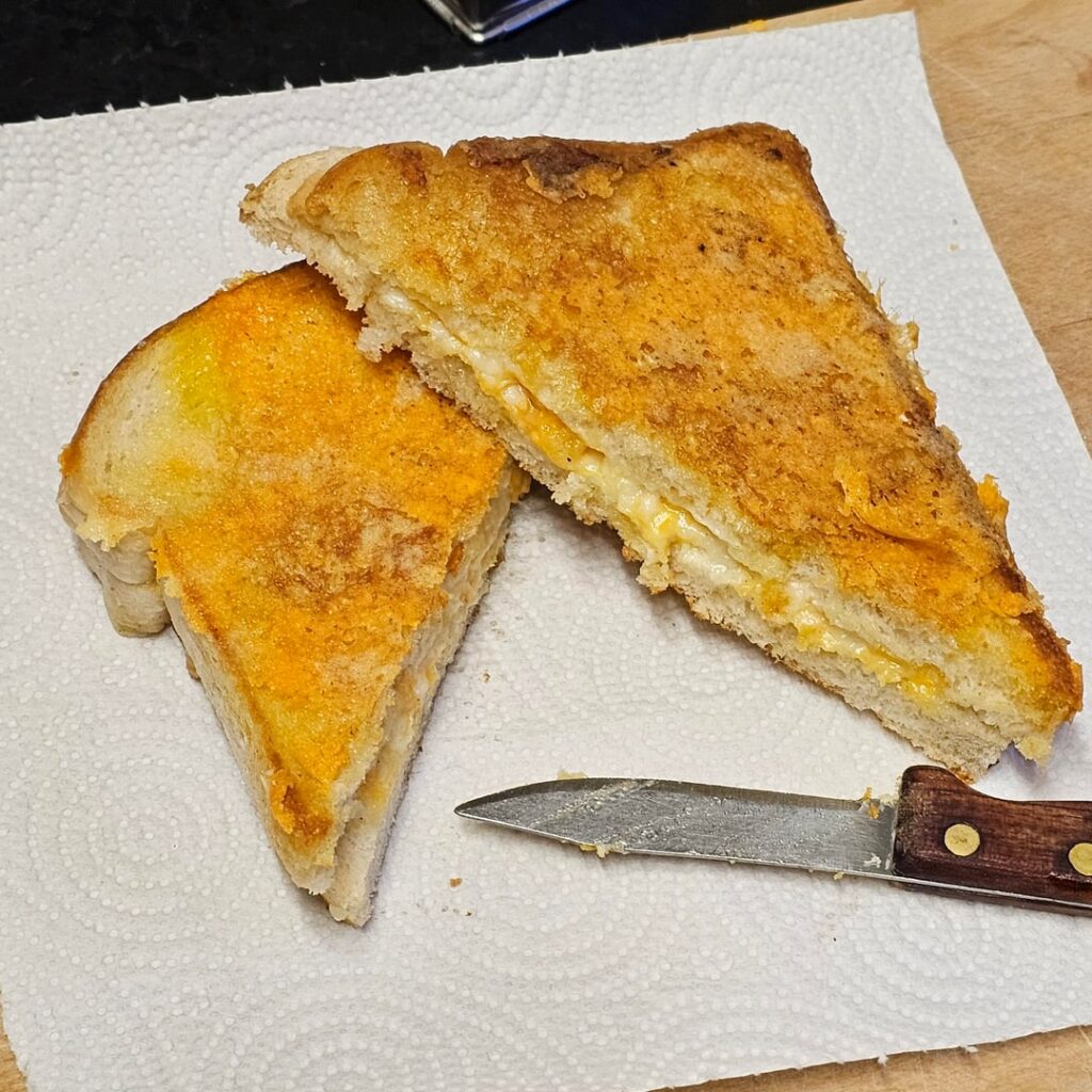 Cheddar and Red Leicester with a Crispy Cheese Crust