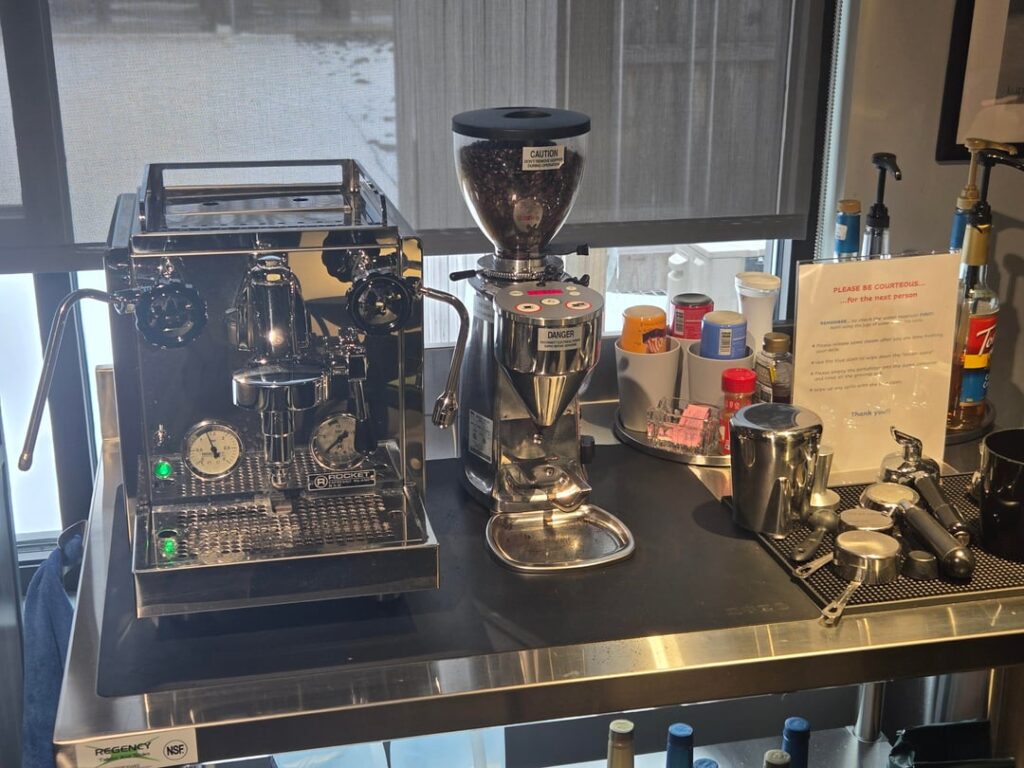 I'm a remote employee; I walked into our main office today for the first time and found this wonderful setup in our employee breakroom