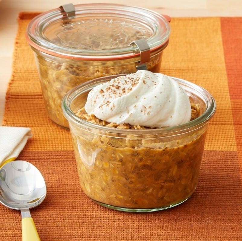 halloween breakfast pumpkin spice latte overnight oats