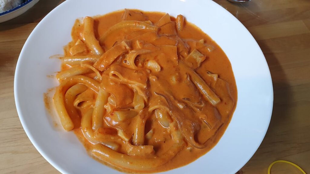 Homemade Korean tteokbokki my wife made for me