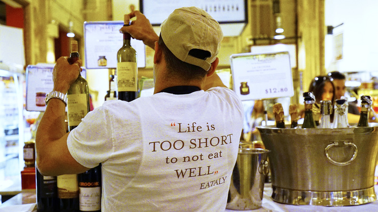 Wine vendor at Eataly market
