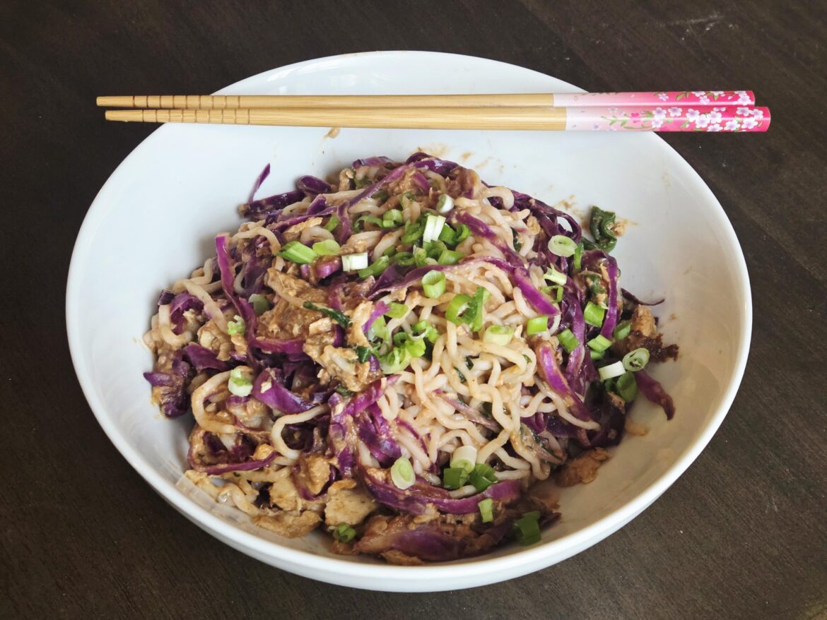 Clean Out the Fridge Salmon Peanut Noodles