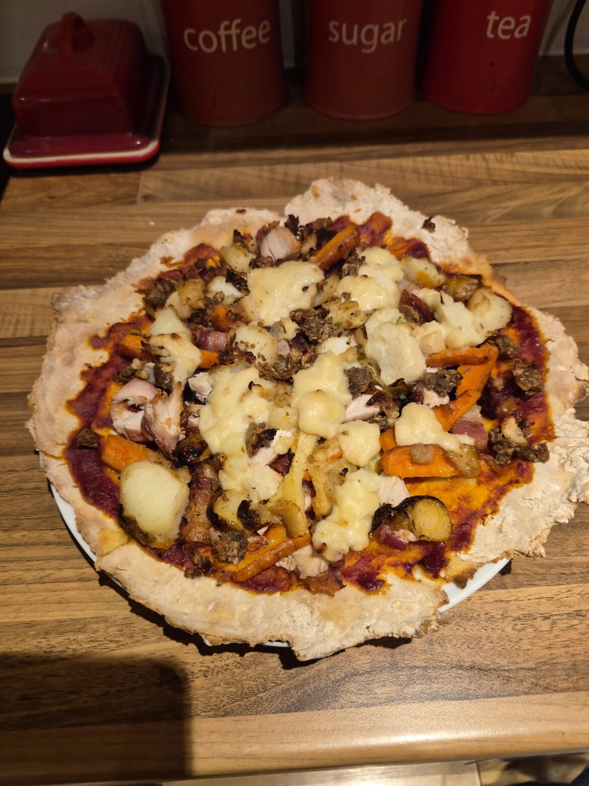They said it shouldn't be done - but I did, the leftover Christmas Dinner Pizza