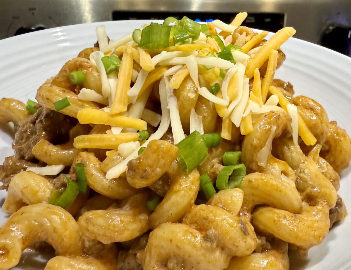 Southwest beef cavatappi